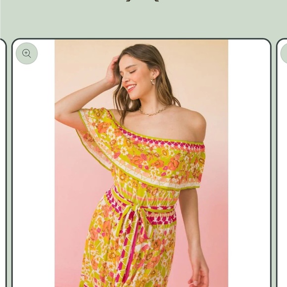 NWT! Flying Tomato Juno Floral Garden Off the Shoulder Maxi Dress Size Medium - Picture 5 of 13